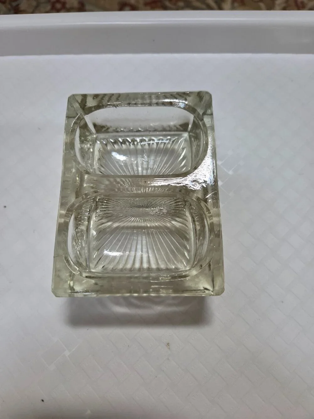 vintage double pressed salt cellar